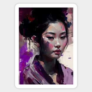 Elegant Geisha: A Symphony of Colors Sticker